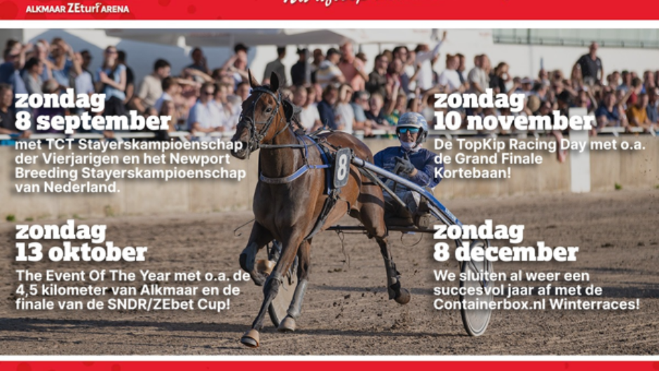 Beste paard van Nederland zondag 8 September in de Alkmaar ZEturf Arena!