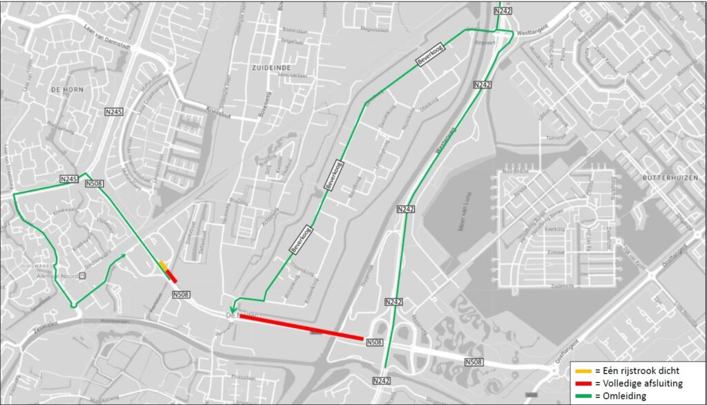 Spoedreparaties schade aan wegdek Nollenweg (N508) in Alkmaar